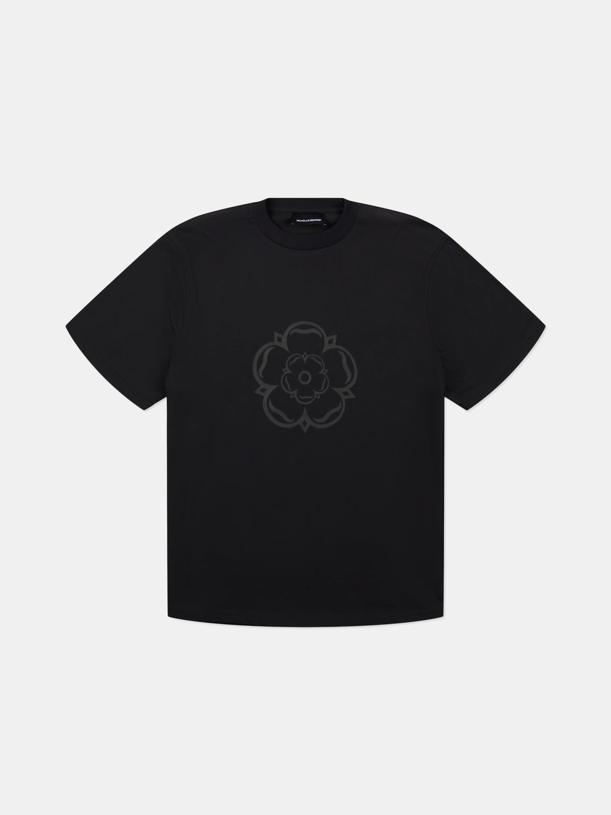 Ainsley Raised Rubber Logo T-Shirt Black