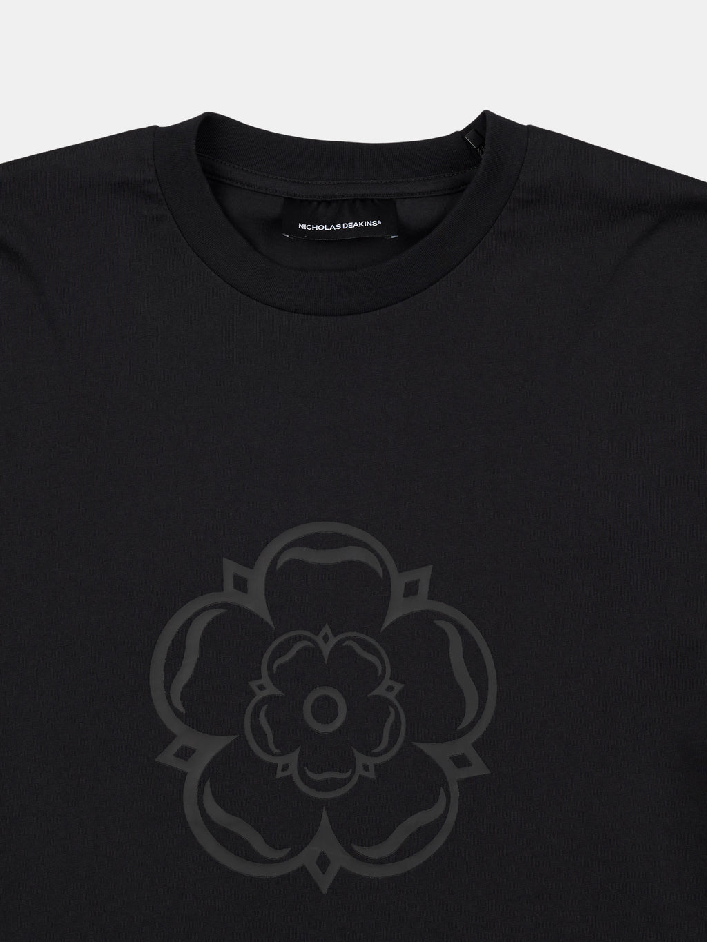 Ainsley Raised Rubber Logo T-Shirt Black