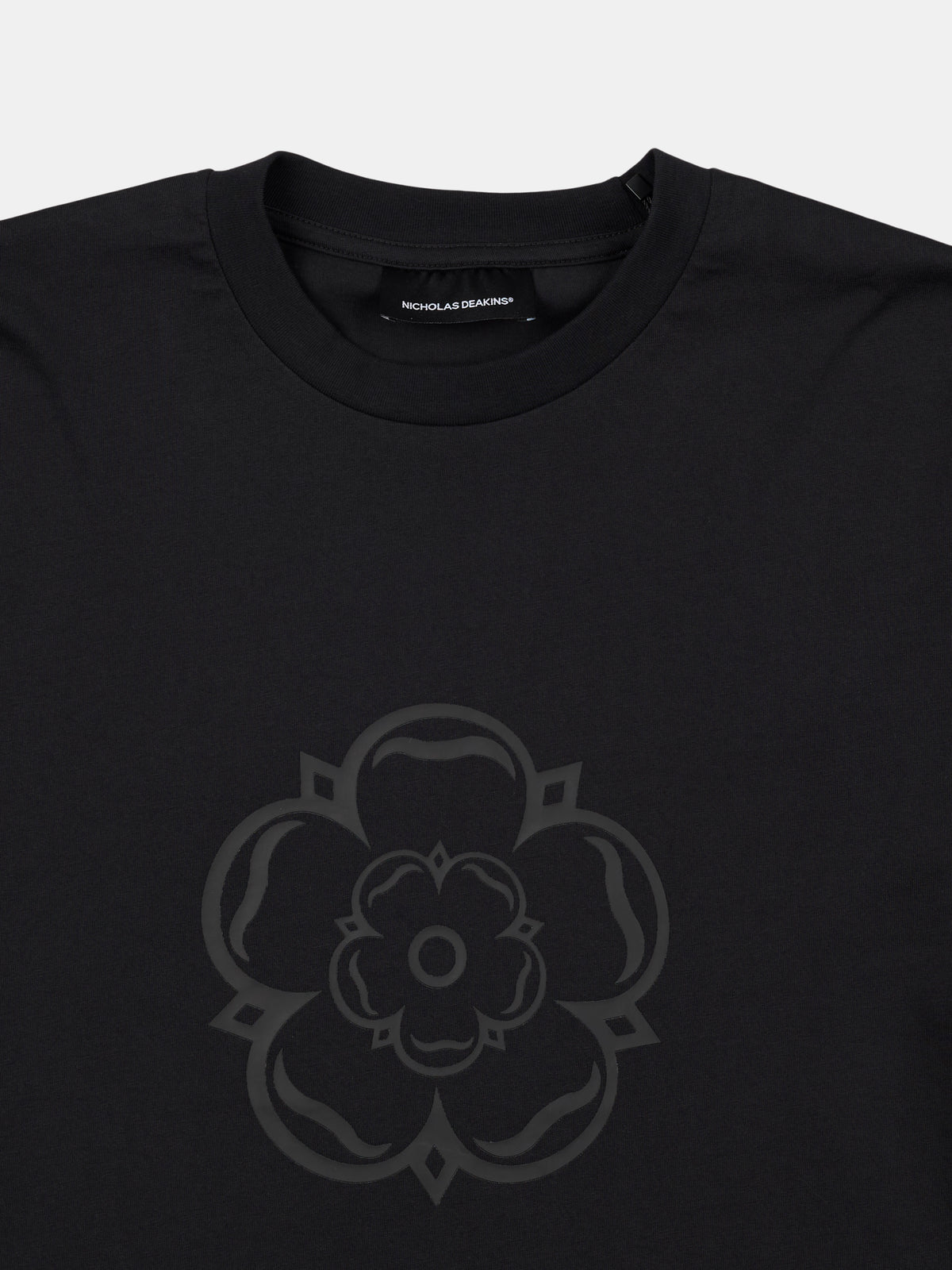 Ainsley Raised Rubber Logo T-Shirt Black