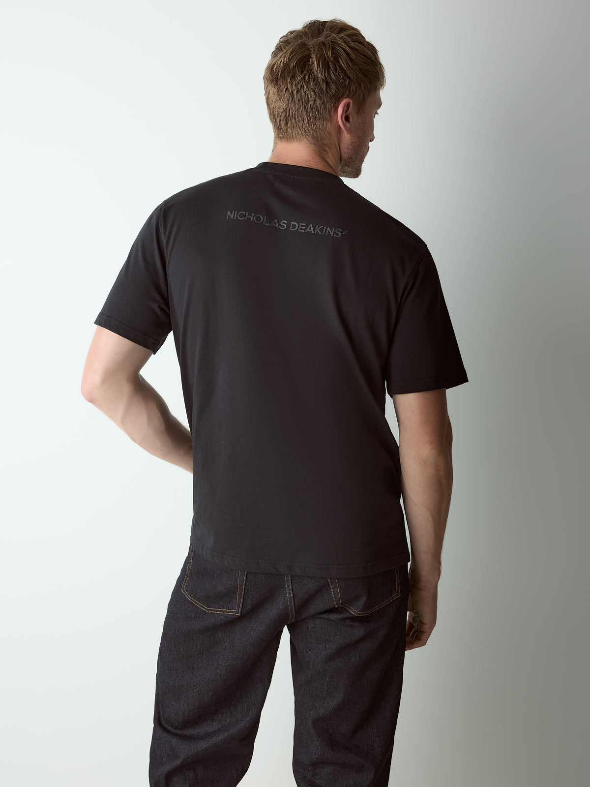 Ainsley Raised Rubber Logo T-Shirt Black