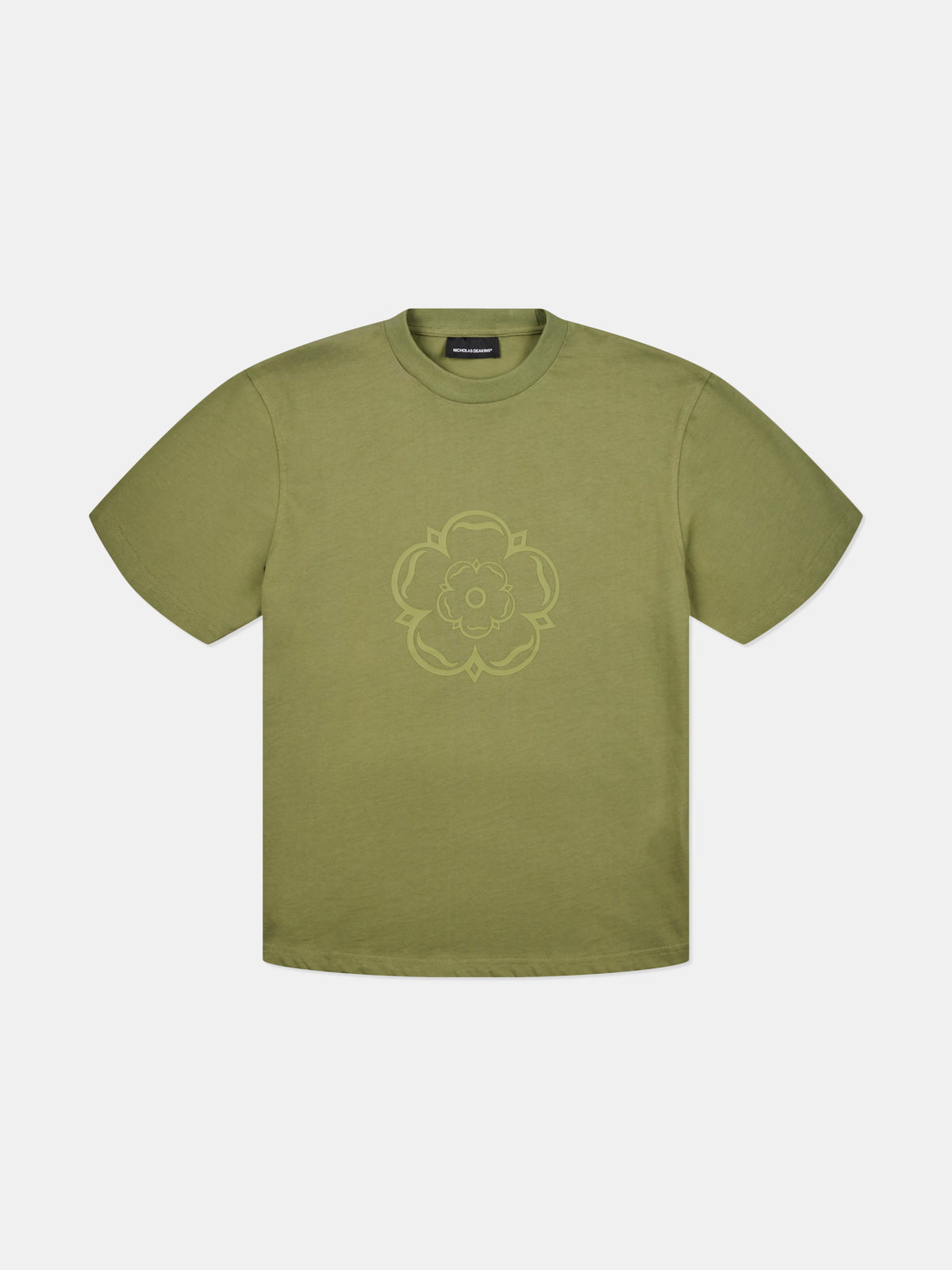 Ainsley Raised Rubber Logo T-Shirt Dark Sage