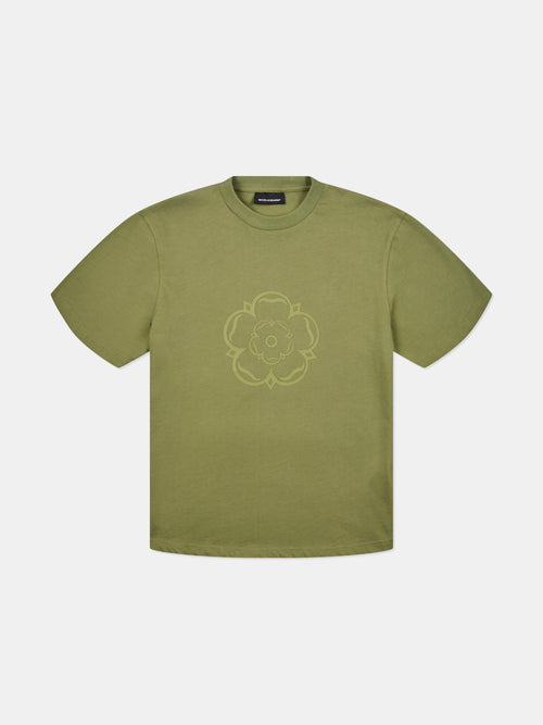 Ainsley Raised Rubber Logo T-Shirt Dark Sage