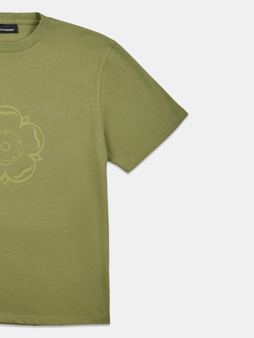 Ainsley Raised Rubber Logo T-Shirt Dark Sage