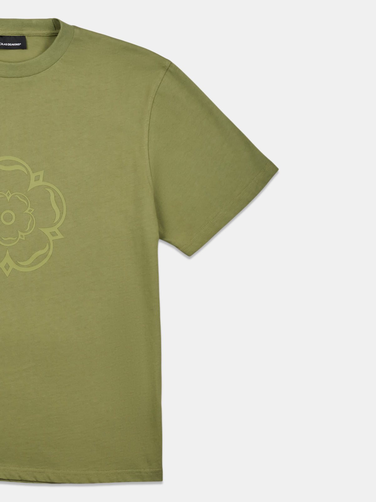 Ainsley Raised Rubber Logo T-Shirt Dark Sage