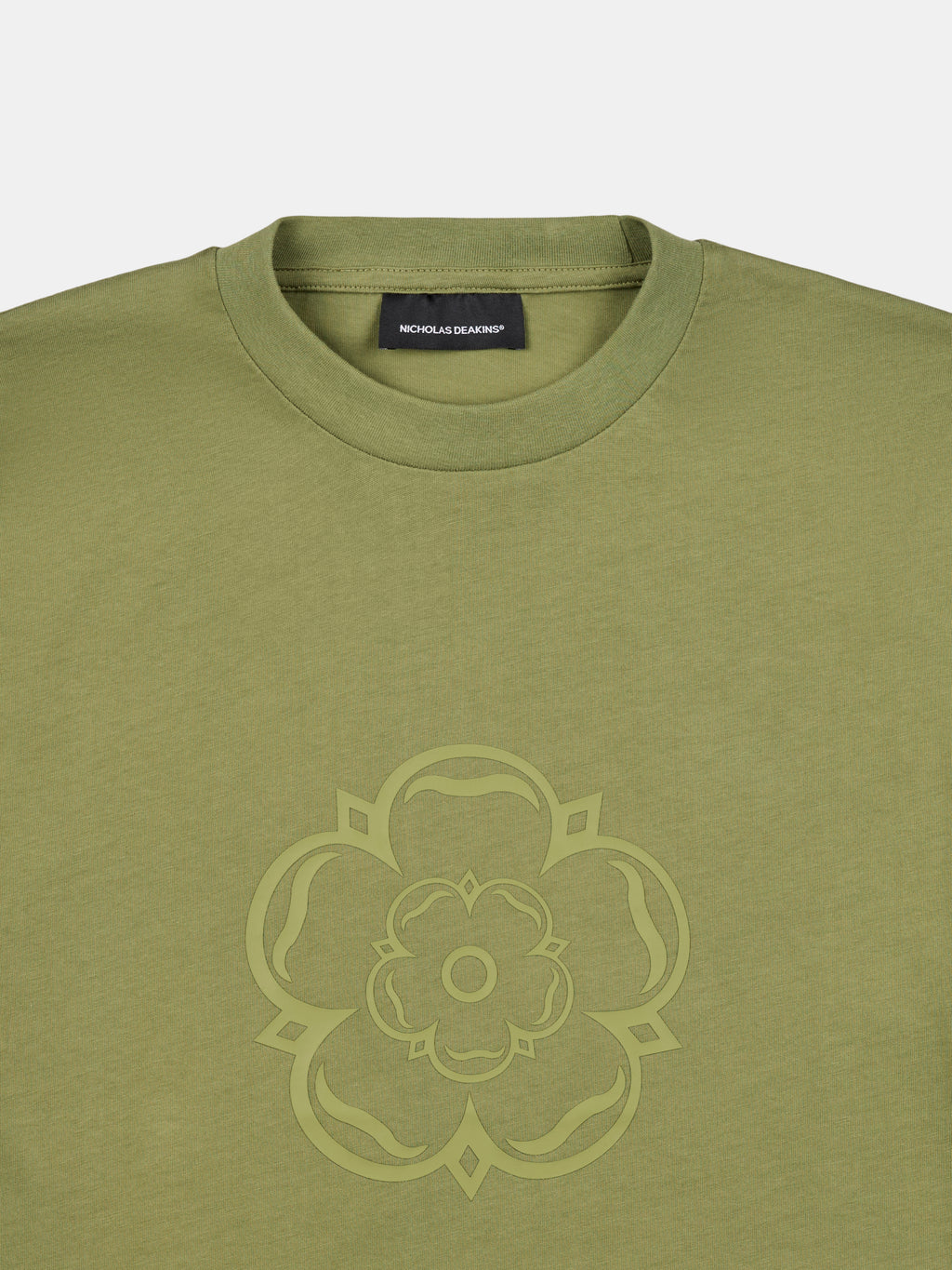 Ainsley Raised Rubber Logo T-Shirt Dark Sage