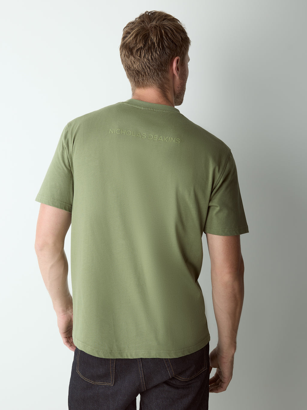 Ainsley Raised Rubber Logo T-Shirt Dark Sage