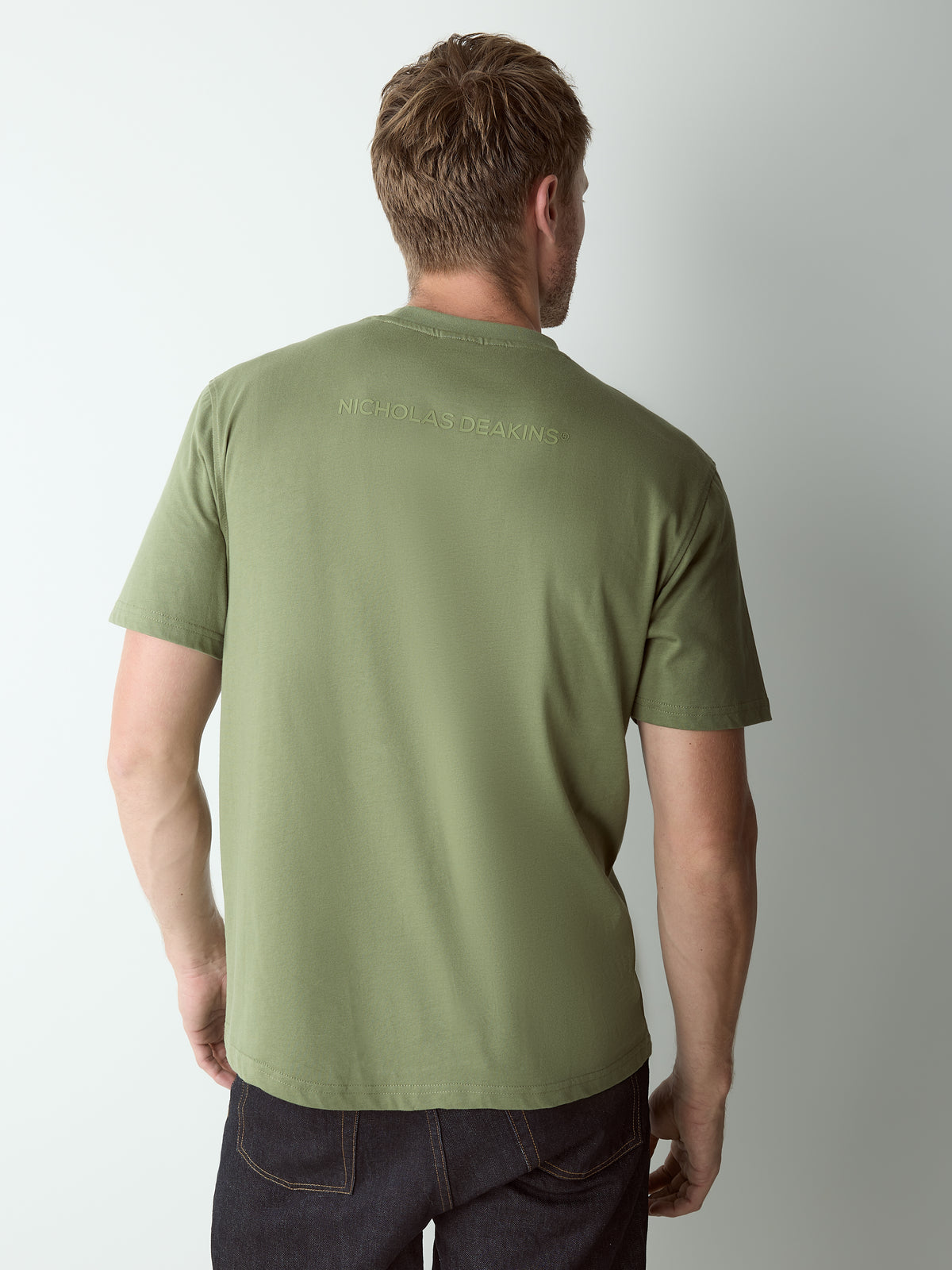 Ainsley Raised Rubber Logo T-Shirt Dark Sage