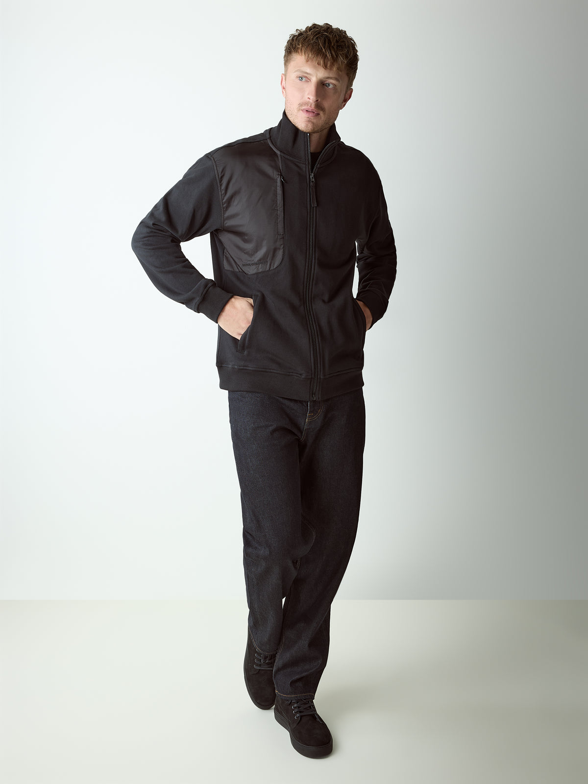 Arena Zip Through Sweatshirt Black