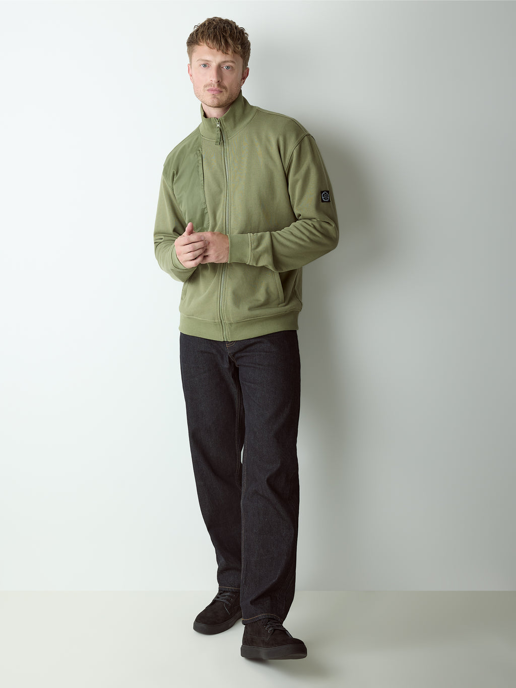 Arena Zip Through Sweatshirt Dark Sage