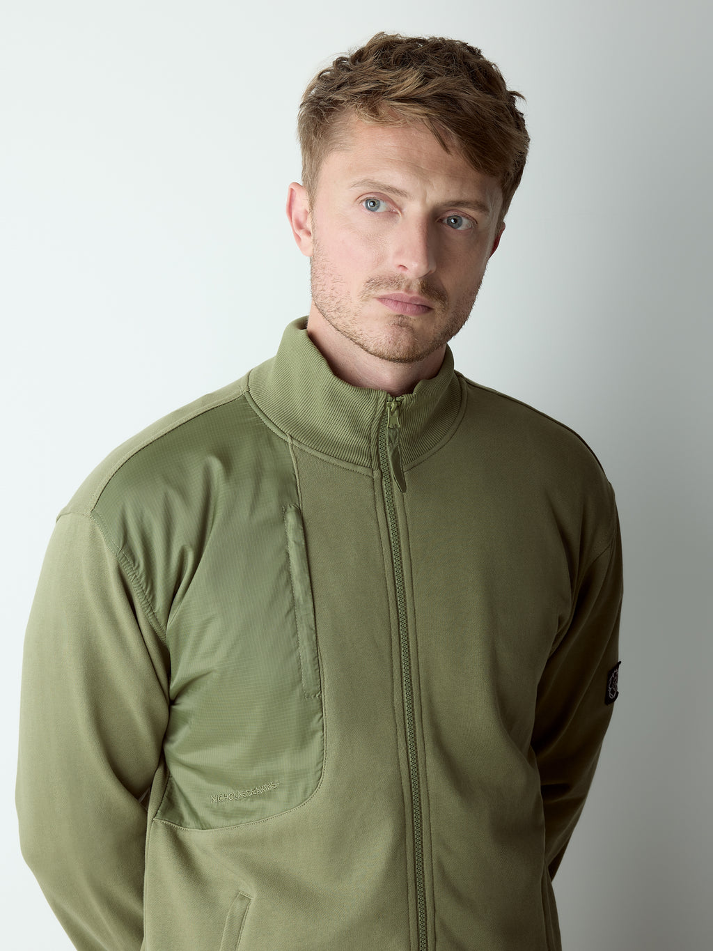 Arena Zip Through Sweatshirt Dark Sage