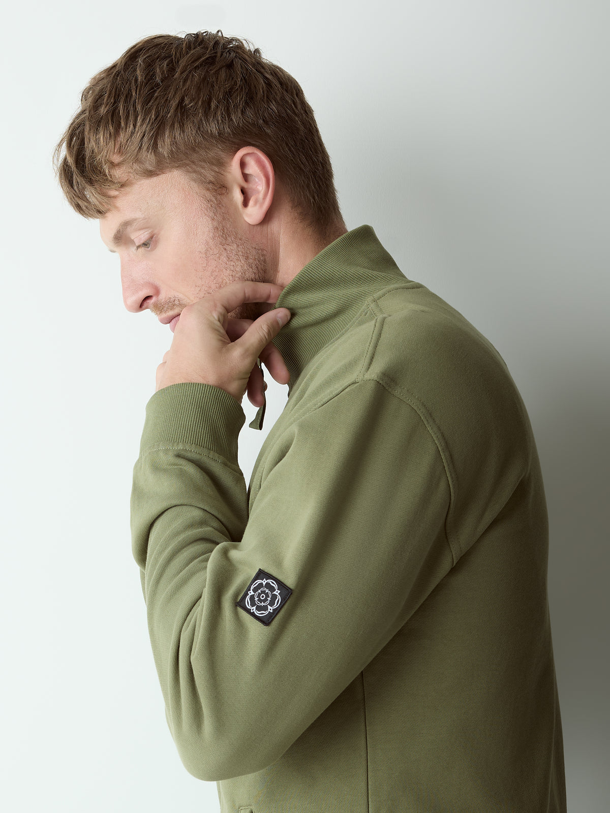 Arena Zip Through Sweatshirt Dark Sage