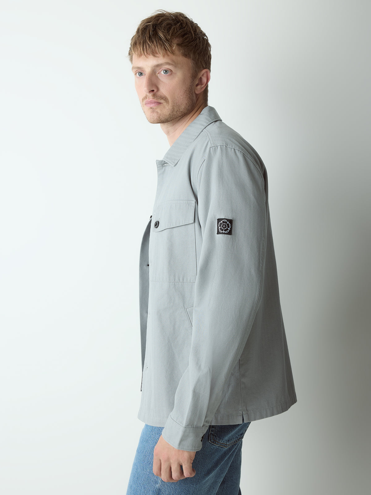 Allenby Button Through Overshirt Mid Grey
