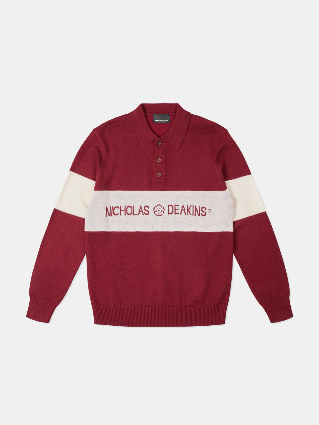 Arley Jacquared Rugby Knit Burgundy