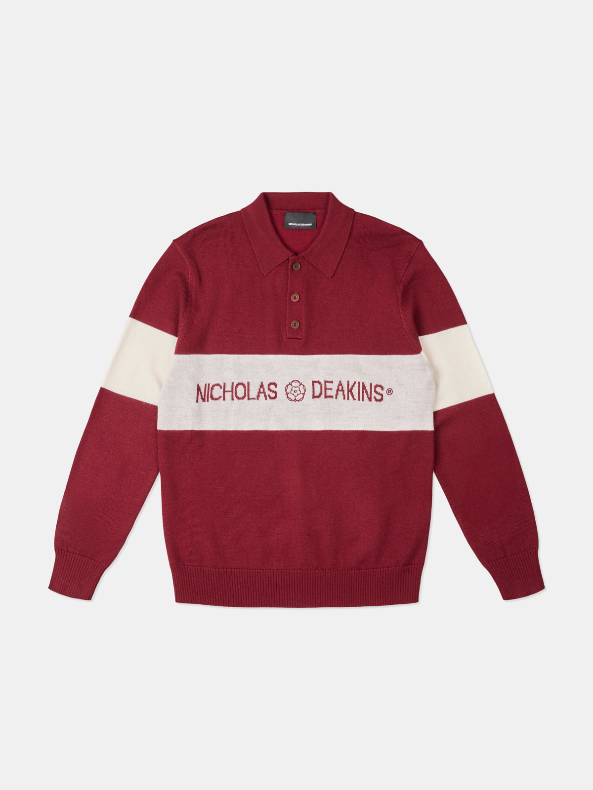 Arley Jacquared Rugby Knit Burgundy