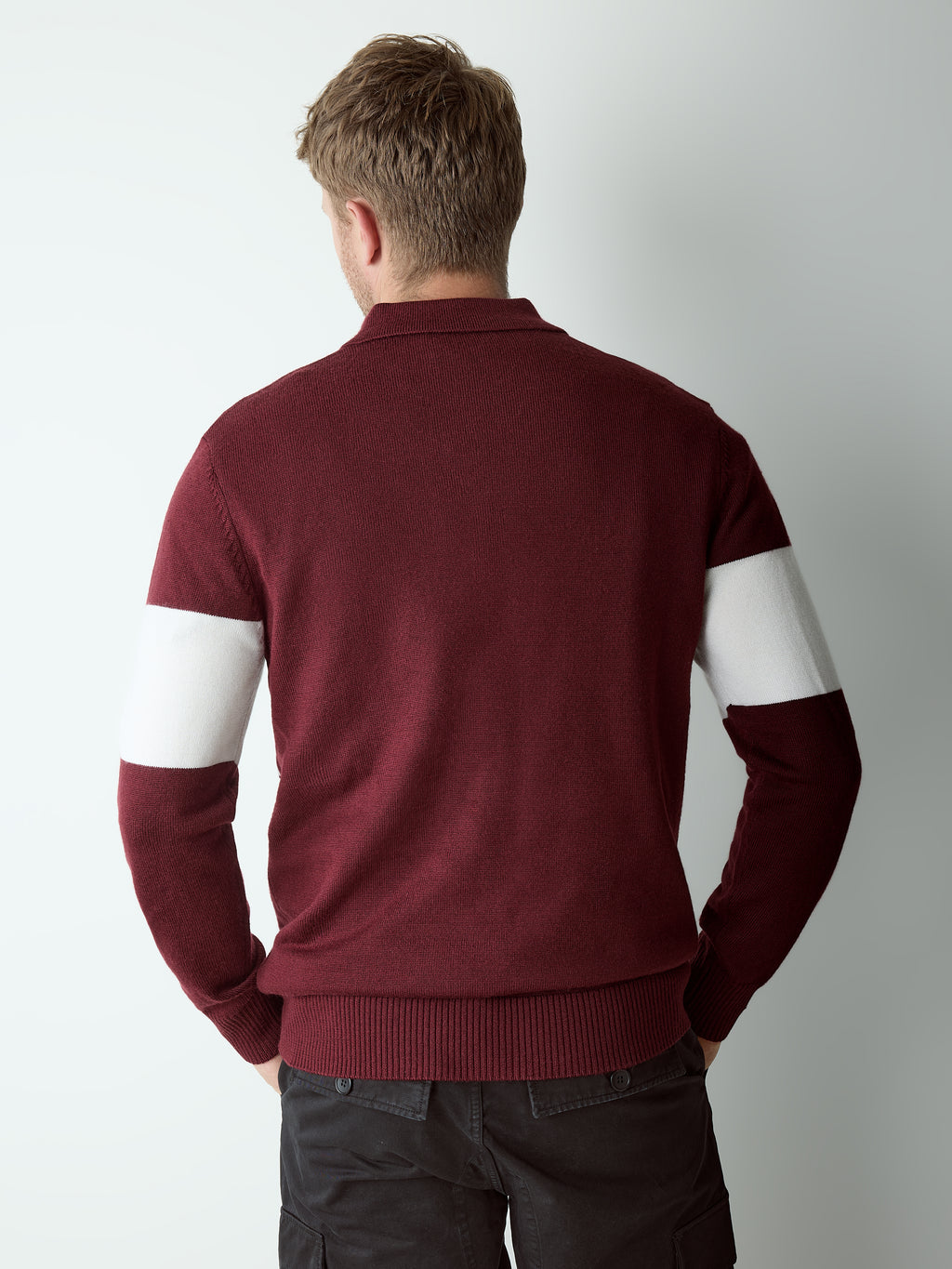 Arley Jacquared Rugby Knit Burgundy