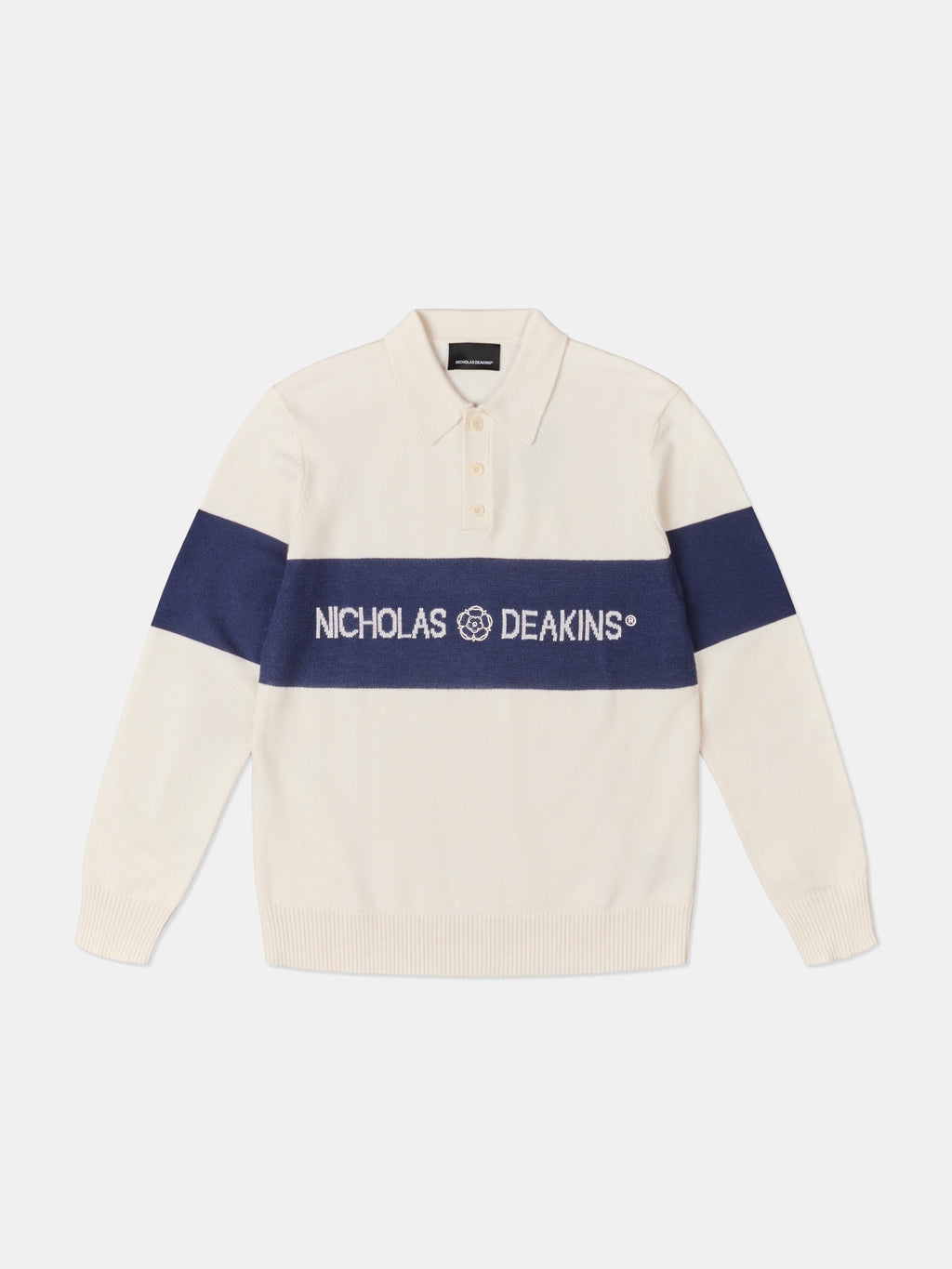 Arley Jacquared Rugby Knit Ecru