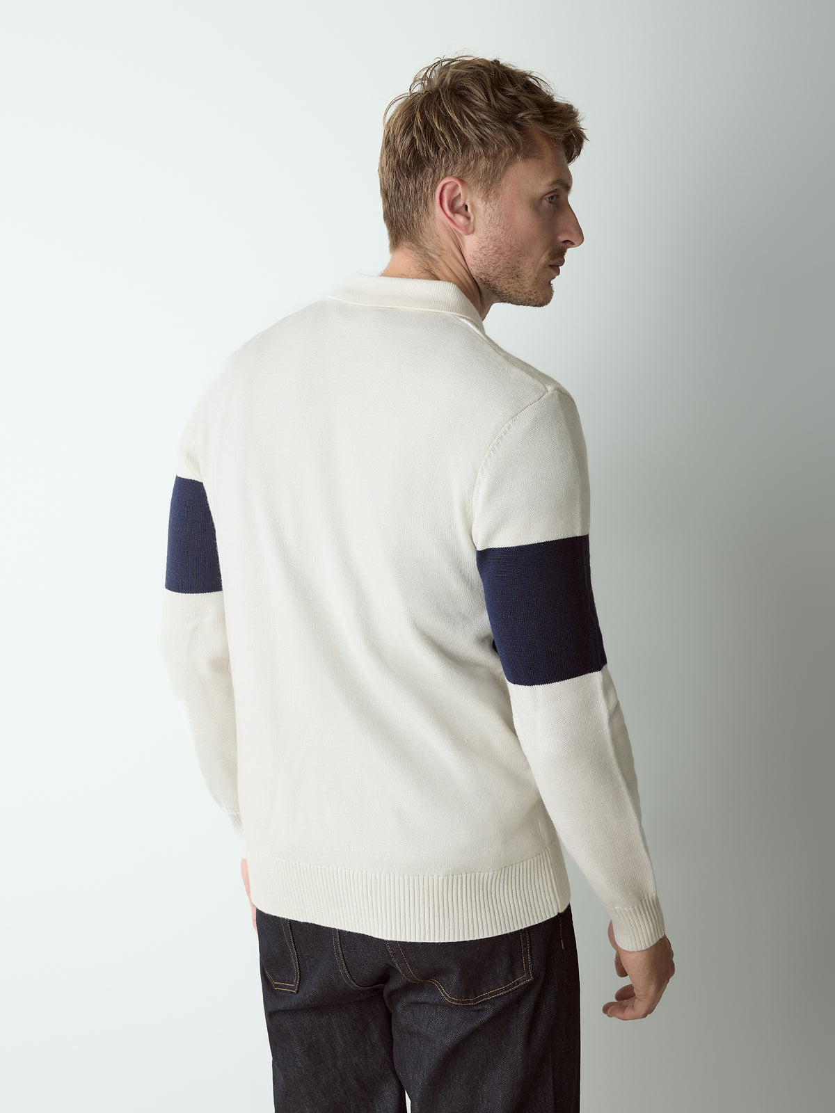 Arley Jacquared Rugby Knit Ecru